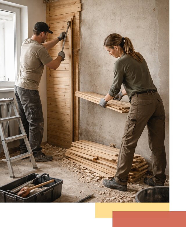 Демонтаж вагонки со стен в клине — профессиональный демонтаж