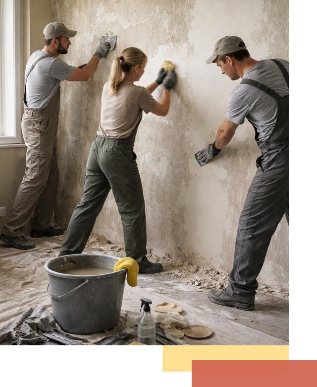 Очистка стен от клея и грунтовки в клине качественно и быстро