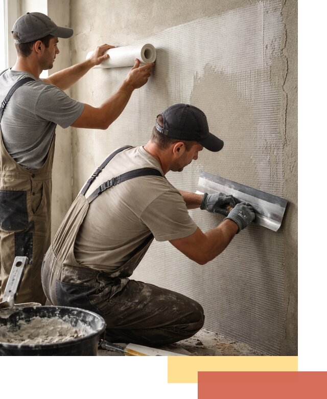 Армирование стен стеклосеткой в клине для прочной отделки