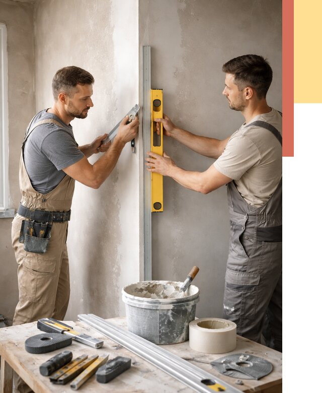 Выведение углов стен в клине от 1895 руб. быстро и недорого | ОТДЕЛОЧНИК-Кли