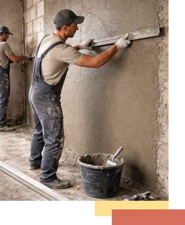 Штукатурка стен цементно-песчаная в клине профессионально