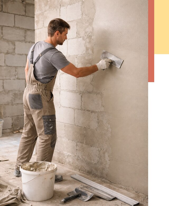 Штукатурка стен из газобетона в клине от 2151 руб./м2 — быстро и недорого | ОТДЕЛОЧНИК-Кли