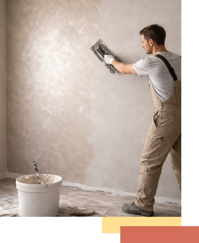 Декоративная штукатурка «Мокрый шелк» под ключ в клине