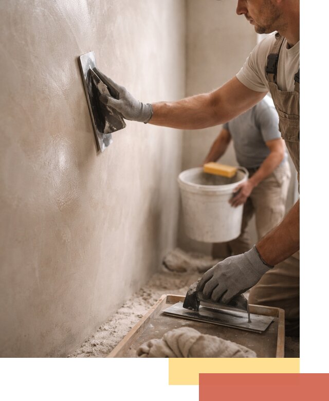 Нанесение марокканской штукатурки таделакт в клине