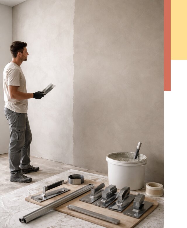 Нанесение микроцемента на стены в клине от 3278 руб./м2 под ключ | ОТДЕЛОЧНИК-Кли