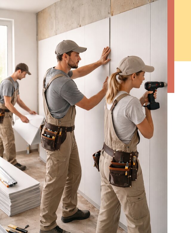 Монтаж ПВХ панелей на стены в клине от 461 руб/м2 — быстро и недорого | ОТДЕЛОЧНИК-Кли