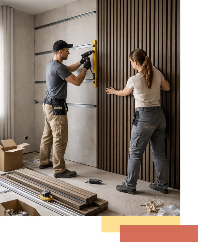 Монтаж реечных панелей на стены в клине