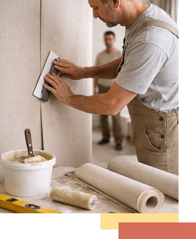 Поклейка текстильных обоев в клине профессионально и аккуратно