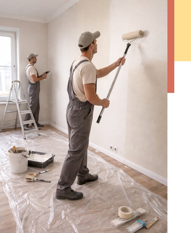 Покраска стен акриловой краской в клине от 3586 руб./м² — быстро и недорого | ОТДЕЛОЧНИК-Кли