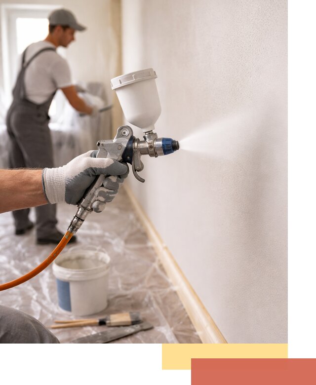 Покраска стен краскопультом в клине быстро и качественно