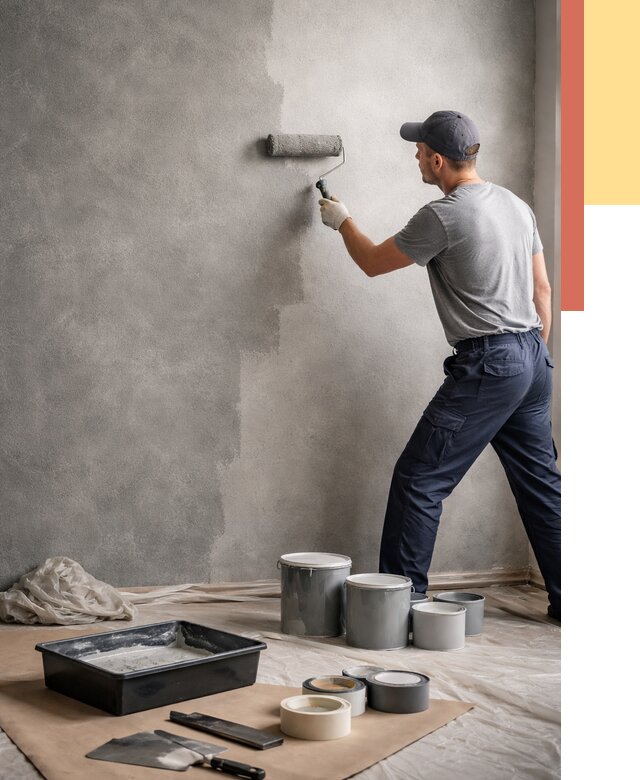 Покраска стен под бетон в клине от 666 руб. за м2 — быстро и недорого | ОТДЕЛОЧНИК-Кли