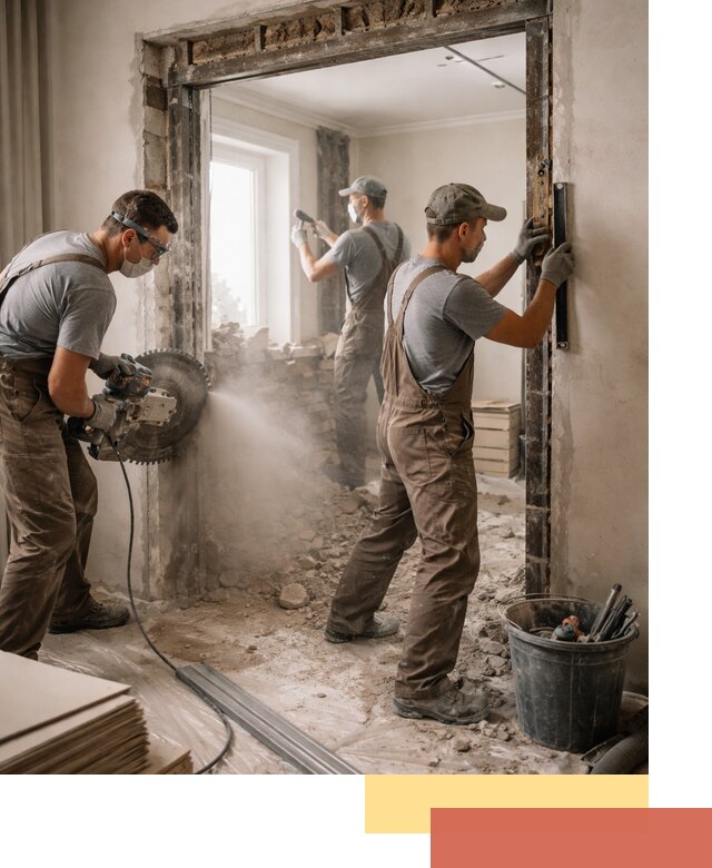 Расширение дверного проема под установку новой двери в клине