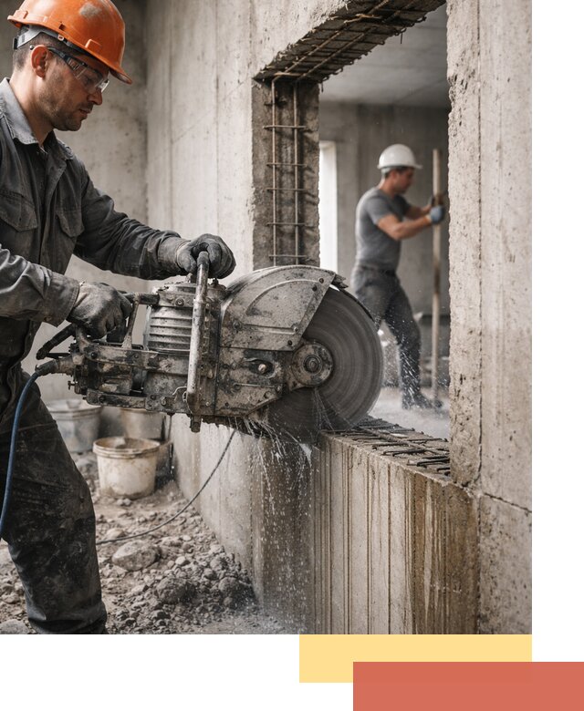 Алмазная резка проемов в клине быстро и точно