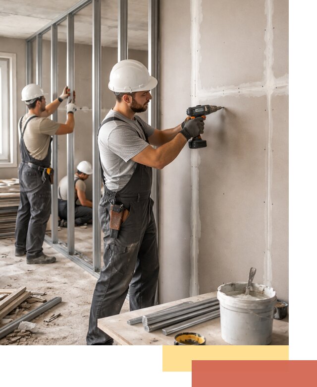 Перегородки из огнестойкого гипсокартона в клине под ключ