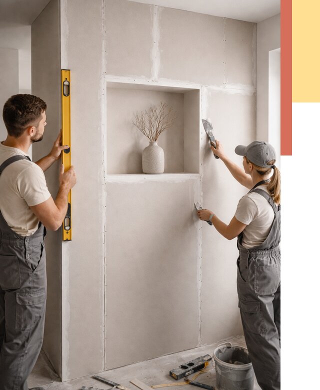 Перегородка из гипсокартона с нишей в клине от 3330 руб. под ключ | ОТДЕЛОЧНИК-Кли