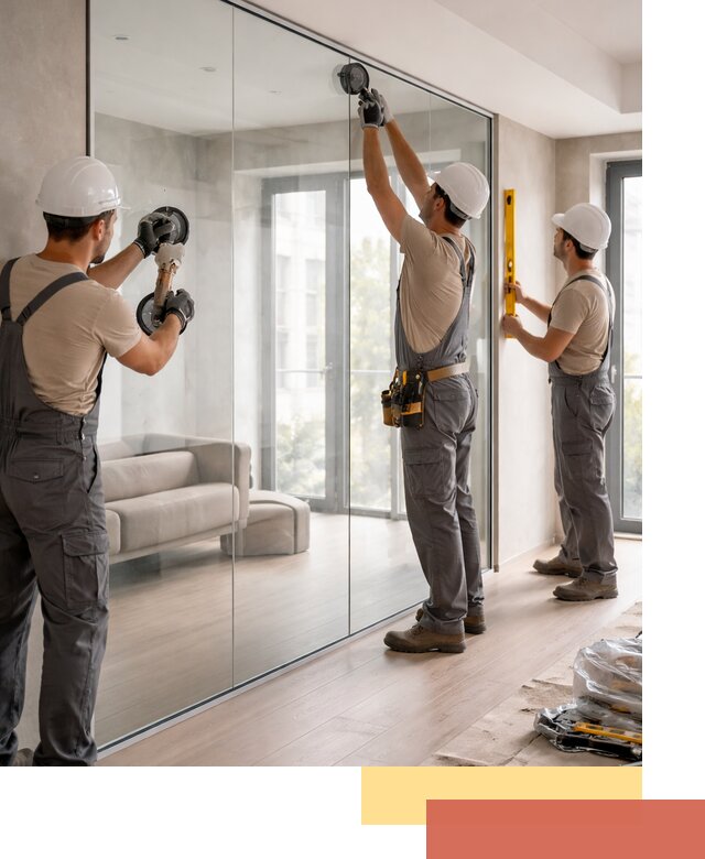 Перегородки из закаленного стекла в клине для офисов и квартир