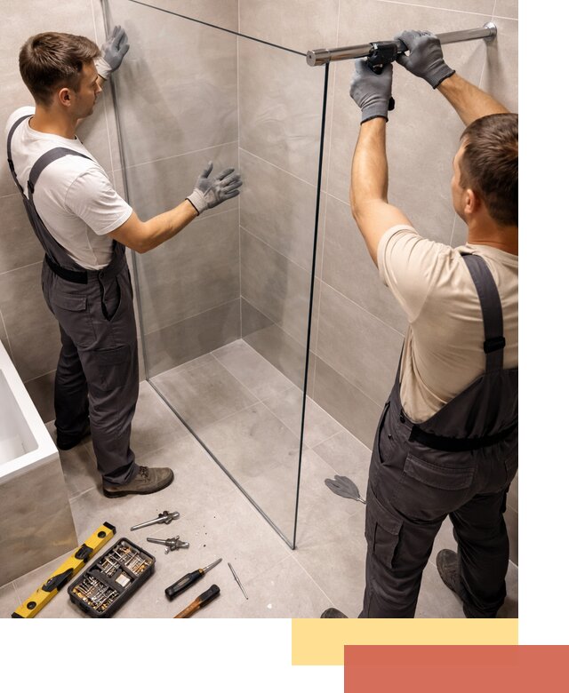 Стеклянные перегородки для душа в клине — изготовление и монтаж