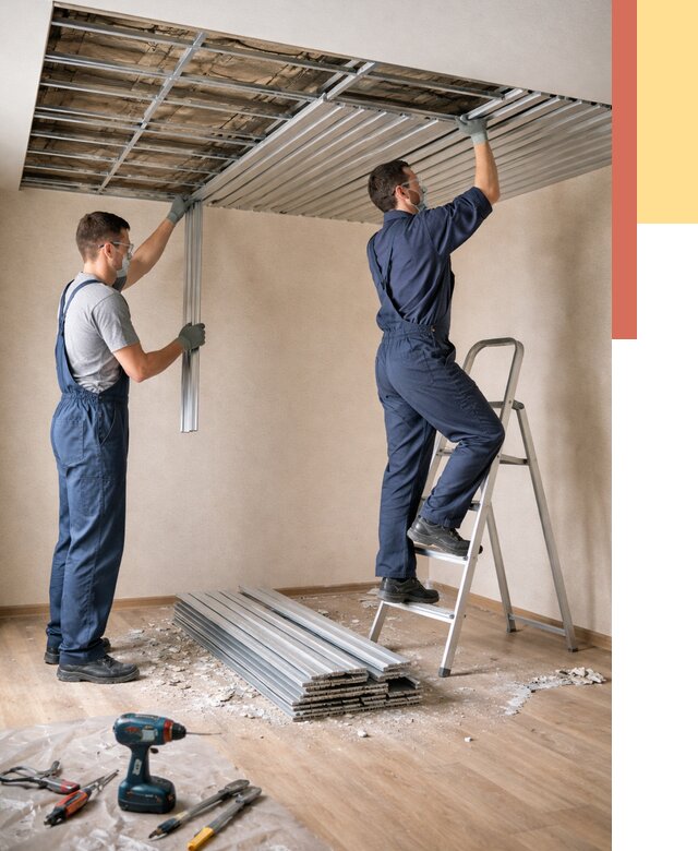 Демонтаж реечного потолка в клине от 4610 руб. быстро и недорого | ОТДЕЛОЧНИК-Кли