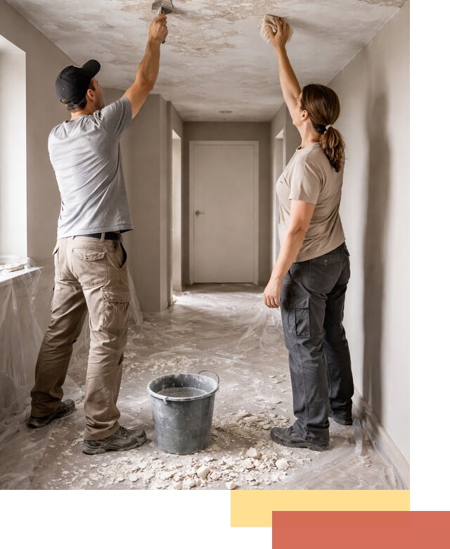 Удаление побелки с потолка в клине — быстро и аккуратно