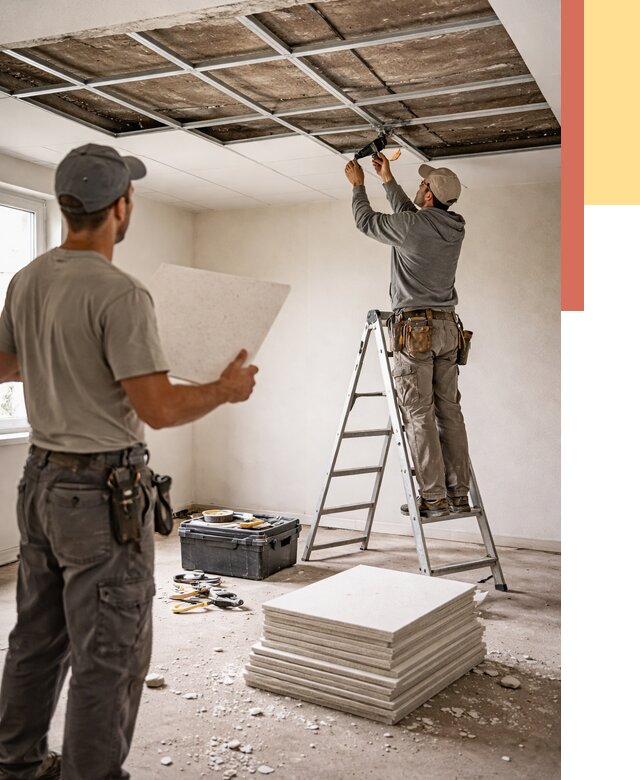Замена плит подвесного потолка в клине от 1793 руб. быстро и недорого | ОТДЕЛОЧНИК-Кли