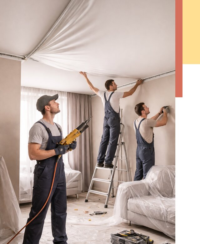 Установка натяжного потолка в клине от 4610 руб. | Быстро и недорого — ОТДЕЛОЧНИК-Кли