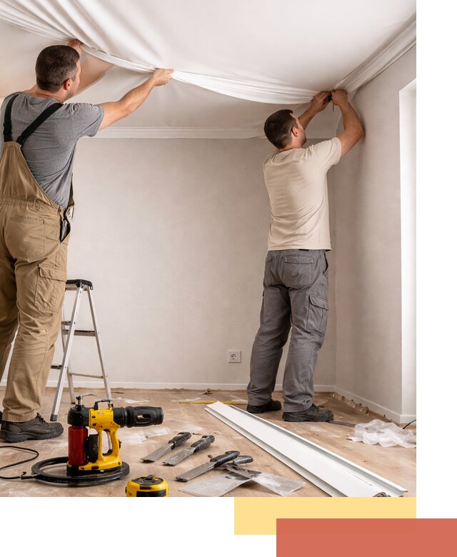 Монтаж ПВХ натяжного потолка в клине качественно и быстро