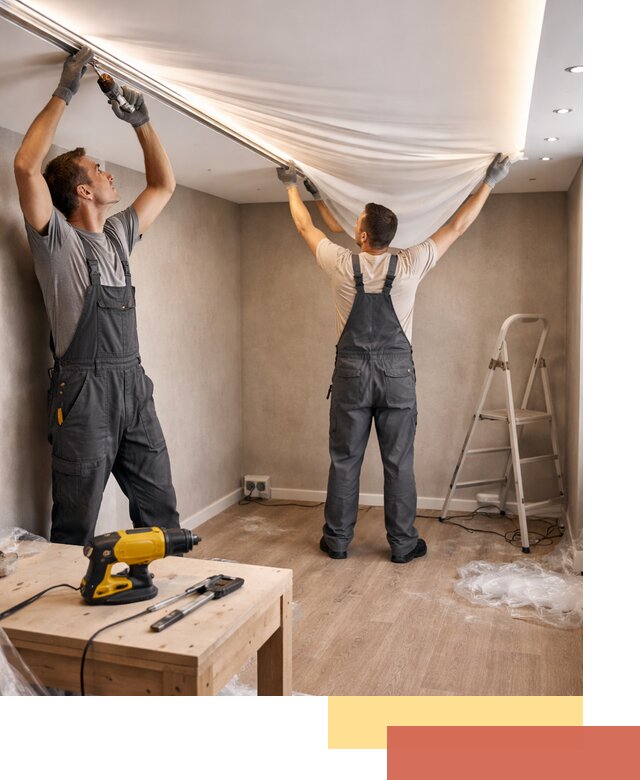 Монтаж натяжного потолка с подсветкой в клине цена и сроки