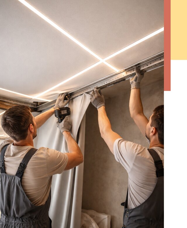 Монтаж натяжного потолка со световыми линиями в клине от 1229 руб. | ОТДЕЛОЧНИК-Кли