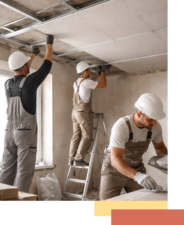 Одноуровневый потолок из гипсокартона в клине — монтаж и отделка