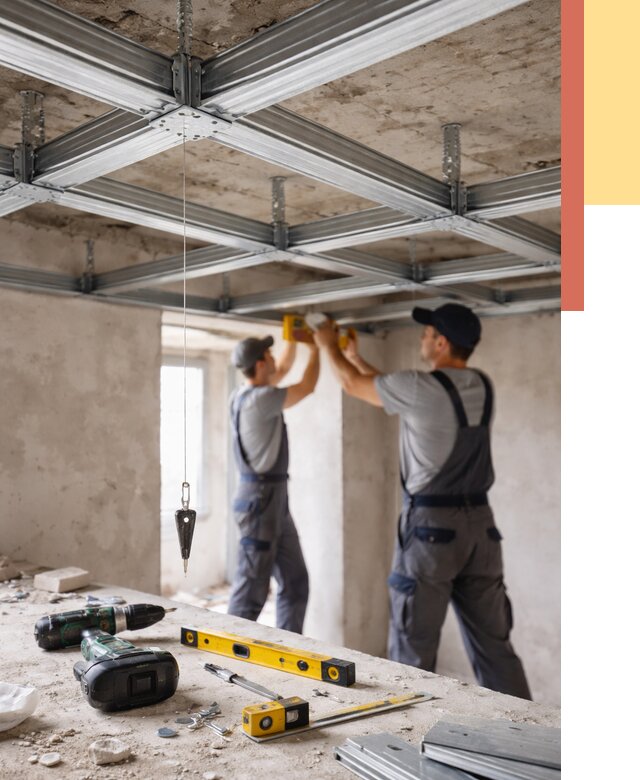 Монтаж каркаса потолка из профиля в клине от 4610 руб. — услуги ОТДЕЛОЧНИК-Кли