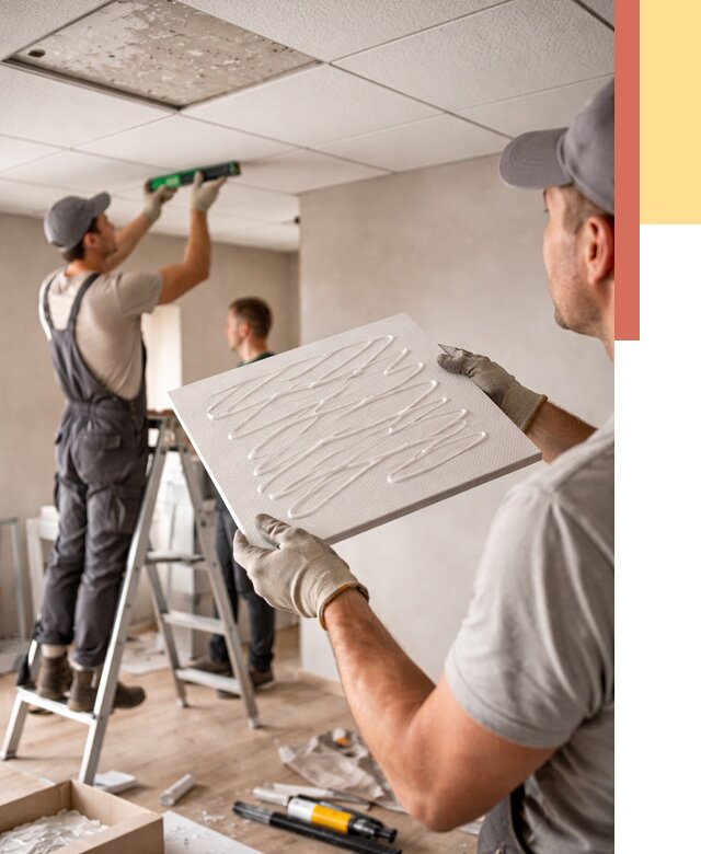 Монтаж потолочной плитки в клине от 4610 руб. — быстро и недорого | ОТДЕЛОЧНИК-Кли